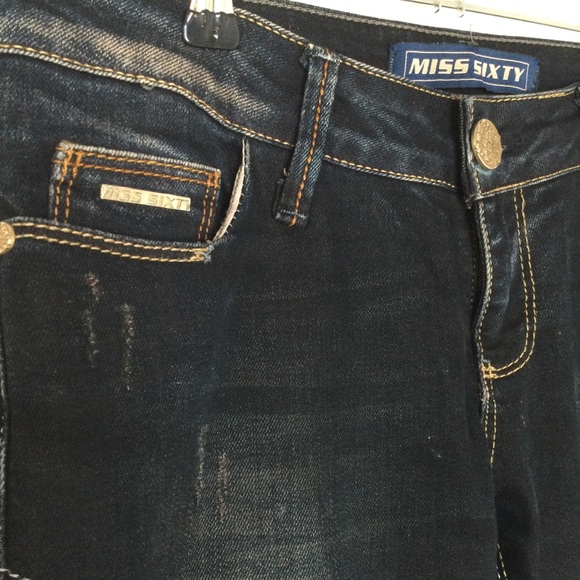 MISS SIXTY Jeans Dark Wash Size 29 Cropped Ankle Hemmed - Picture 8 of 11